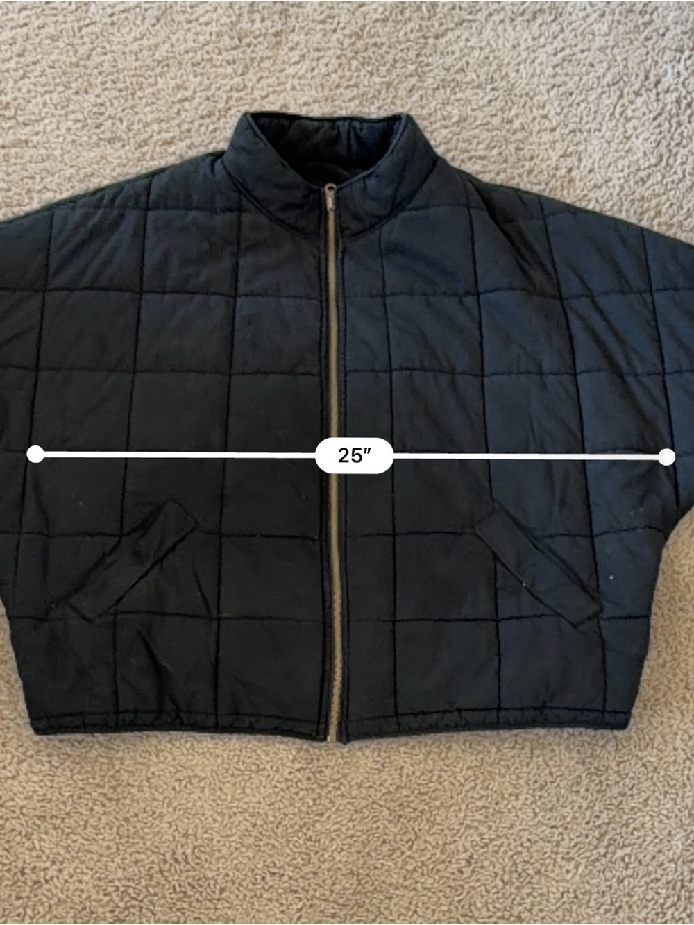 Classic Black Quilted Puffer Jacket Womens Zip Front Stand Collar L XL - Picture 10 of 10